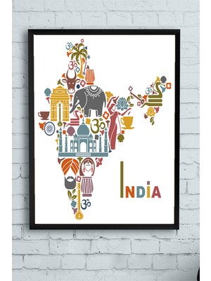 Postermanya Hindistan Manzara Çerçeveli Tablo  21 x 30 cm
