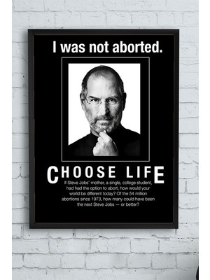 Postermanya Choose Life Steve jobs Girişimcilik Çerçeveli Tablo  21 x 30 cm