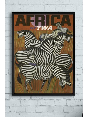 Postermanya Afrika Vintage Çerçeveli Tablo  21 x 30 cm