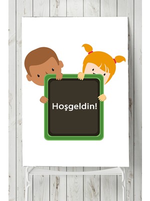 Postermanya Hoş geldin Çocuk Odası Poster  40 x 60 cm