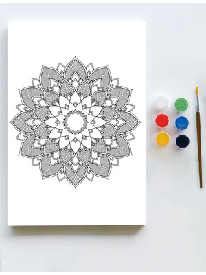 Postermanya Mandala Tuval Kanvas Tablo Boyama Hobi Seti  40 x 60 cm