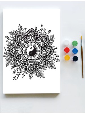 Postermanya Mandala Tuval Kanvas Tablo Boyama Hobi Seti  30 x 40 cm