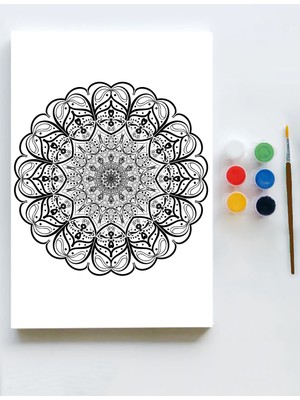 Postermanya Mandala Tuval Kanvas Tablo Boyama Hobi Seti 16  35 x 50 cm
