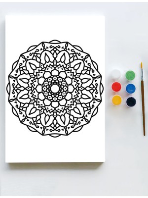 Postermanya Mandala Tuval Kanvas Tablo Boyama Hobi Seti 1 50 x 70 cm