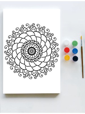 Postermanya Mandala Tuval Kanvas Tablo Boyama Hobi Seti 11  50 x 70 cm