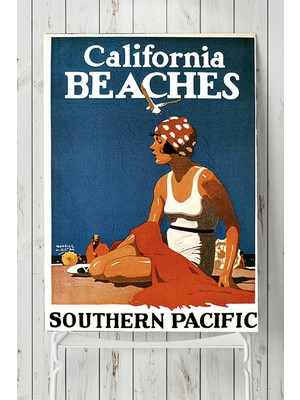 Postermanya California Vintage Manzara Posteri  40 x 60 cm