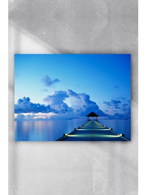 Postermanya Masmavi Deniz Manzara Poster  90 x 130 cm