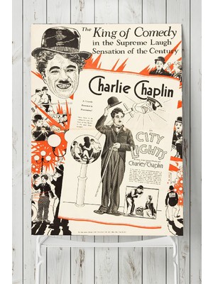 Postermanya City Lights-Şehir Işıkları Charlie Chaplin Film Afişi  40 x 60 cm