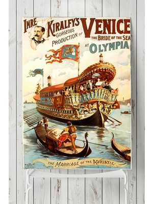 Postermanya Venedik Vintage Manzara Posteri  40 x 60 cm