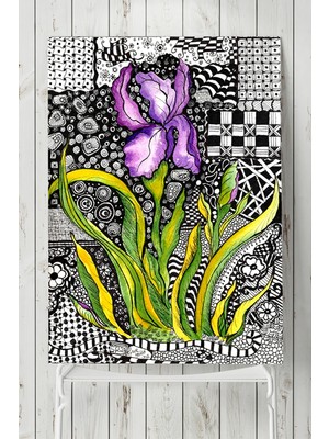 Postermanya Mor Yapraklı Bitki Çiçek Ağaç Posteri  40 x 60 cm
