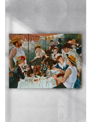 Postermanya Renoir - Tekne Gezisinde Öğle Yemeği Sanatsal Poster  40 x 60 cm