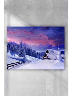 Postermanya Kış Kar Manzara Poster 6  40 x 60 cm