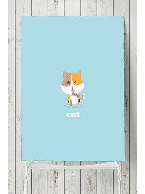 Postermanya Küçük Kedi Çocuk Odası Poster  50 x 70 cm