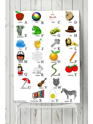 Postermanya İngilizce Alfabe Eğitim Posteri  40 x 60 cm
