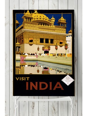 Postermanya Hindistan Vintage Manzara Posteri  40 x 60 cm