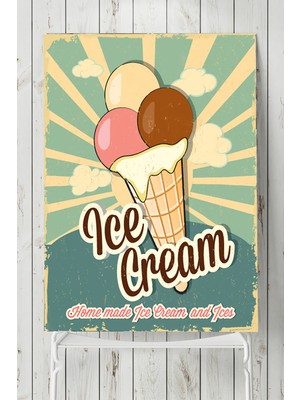 Postermanya İce Cream Vintage Poster  40 x 60 cm