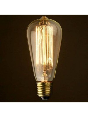 Edison Flemanlı ST64  Modeli 40W  Dekoratif Rustik Ampul 6'lı