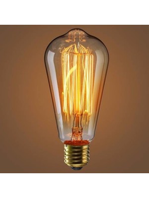 Edison Flemanlı ST64  Modeli 40W  Dekoratif Rustik Ampul 6'lı