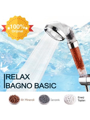 Relax Bagno %50 Su Tasarruflu Duş Başlığı - Kokulu ve Arıtmalı Banyo Duş Başlığı