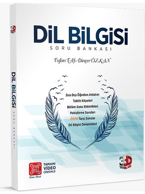 3D Yayınları TYT Dil Bilgisi Soru Bankası Tamamı Video Çözümlü