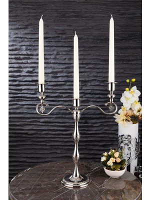 Doreline Vela Dekoratif 3'lü Şamdan Mumluk Dekoratif Obje ve Aydınlatma