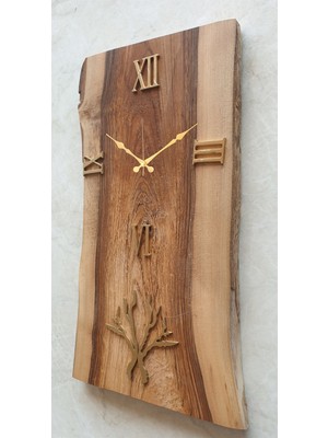 Markakanvas Doğal Ahşap Ceviz Duvar Saati
