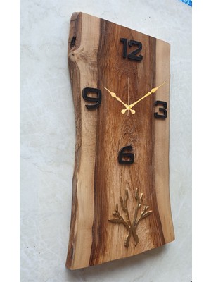 Markakanvas Doğal Ahşap Ceviz Duvar Saati