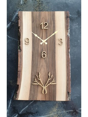 Markakanvas Doğal Ahşap Ceviz Duvar Saati