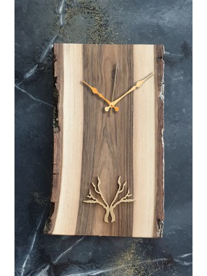 Markakanvas Doğal Ahşap Ceviz Duvar Saati
