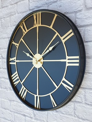 Markakanvas Metal Kasalı Altın  Duvar Saati