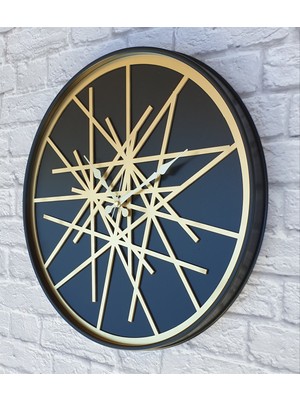 Markakanvas Metal Kasalı Altın  Duvar Saati