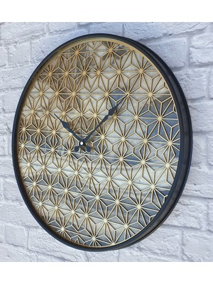 Markakanvas Metal Kasalı Mermer Desenli Altın  Duvar Saati