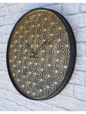 Markakanvas Metal Kasalı Mermer Desenli Altın  Duvar Saati