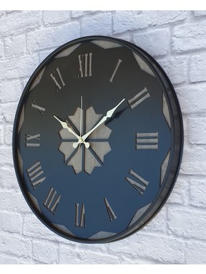 Markakanvas Metal Kasalı Mermer Desenli Duvar Saati