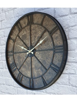 Markakanvas Metal Kasalı Mermer Desenli Duvar Saati