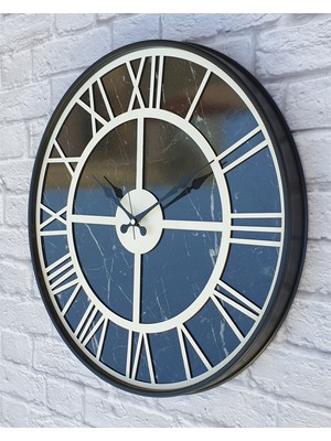 Markakanvas Metal Kasalı Mermer Desenli Duvar Saati