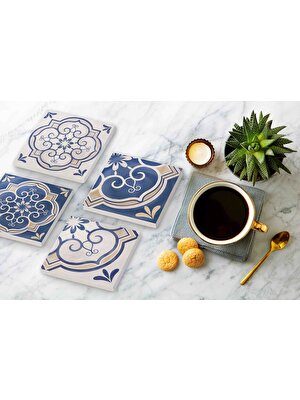 The Mia Taş Bardak Altlığı  4'lü Set  Tile