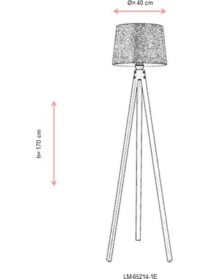 AVONNI LM-65214-1E Eskitme Kaplama Lambader E27 Ahşap Kumaş 40cm