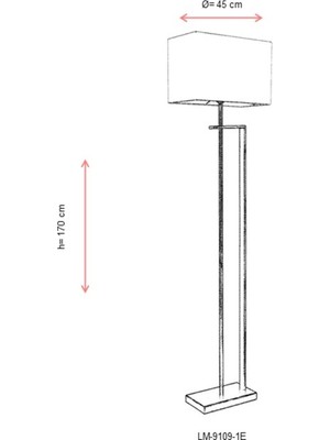 AVONNI LM-9109-1E Eskitme Kaplama Lambader E27 Metal Kumaş 42x22cm