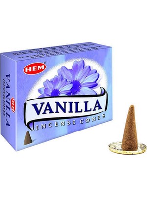 Original Boutique Vanilya Vanilla Kokulu Tütsü Altlığı Hediyeli 120 Adet Uzun Yanma Süreli Konik Tütsü