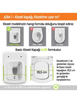 Aqua Bagno -Basıc  Yavaş Kapanan Klozet Kapağı