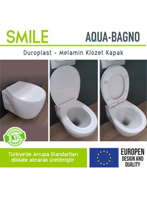 Aqua Bagno Smile Yavaş Kapanan Klozet Kapağı - Duroplast