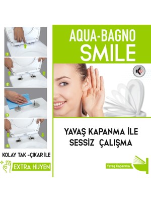 Aqua Bagno Smile Yavaş Kapanan Klozet Kapağı - Duroplast