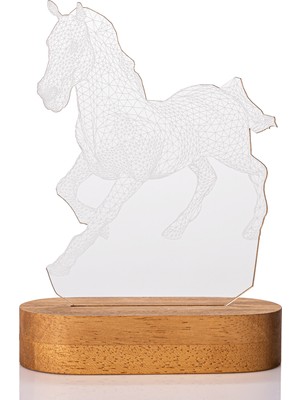 Hediye Sepeti Hediyesepeti At Tasarımlı 3 Boyutlu Optik Illüzyon Gece Lambası