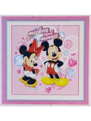 Losiya 1153 Minnie Mickey Boncuk Mozaik Goblen Tablo Pano