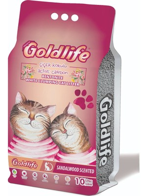 Gold Life Kedi Kumu 10 lt Active Carbon Çiçek Kokulu Bentonit