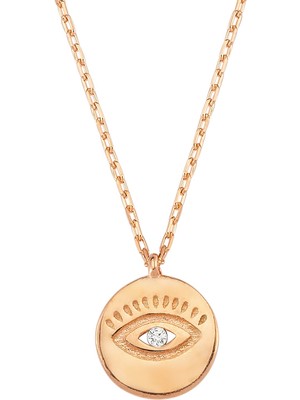 Altın Sepeti Rose Gümüş Göz Para Kolye