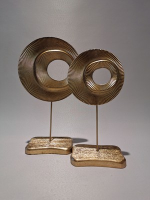 Art Home  Dekoratif Gold Halka Obje 2'li Set