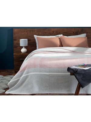 English Home Barleycorn Scotch Çift Kişilik Battaniye 200 x 220 cm Gül Kurusu