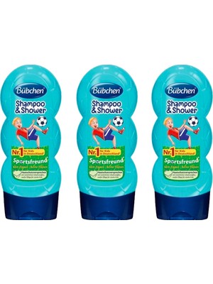 Bübchen Sport Çocuk Şampuanı ve Duş Jeli 230 ml x 3 Adet